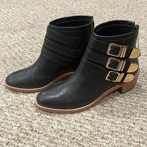 NEVER WORN Loeffler Randal Fenton buckle ankle boots